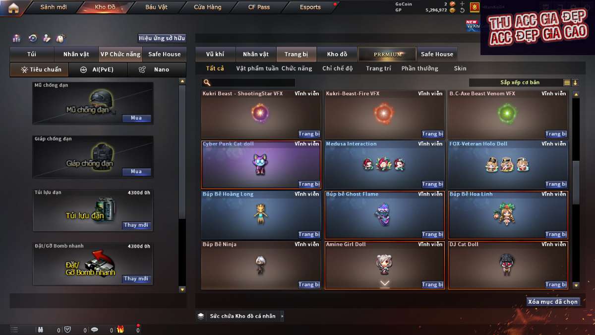 shop acc cf uy tin gia re